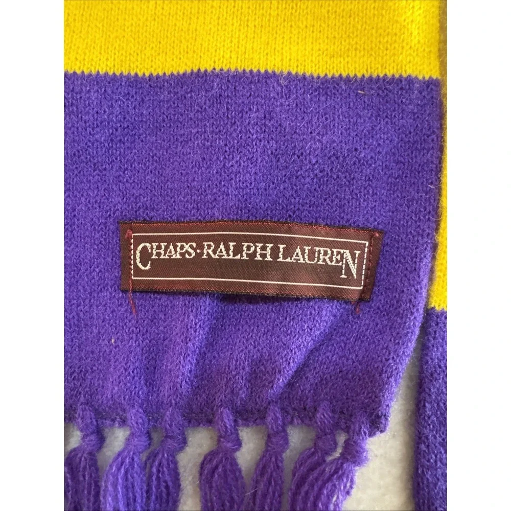 Vintage Chaps Ralph Lauren Winter Scarf Purple And Gold Minnesota Vikings Colors